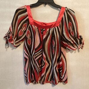 vintage candies womens tops M abstract red
